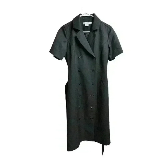 Pendleton Black Shift Belted Dress 100% Virgin Wool Career Fully Lined - Picture 1 of 14